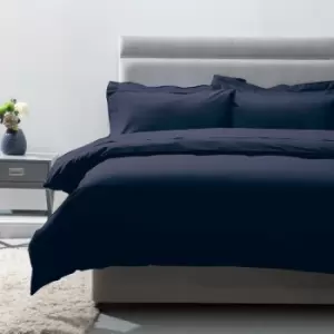 Image of 200 Thread Count 100% Egyptian Cotton Duvet Cover, Navy Blue, King - Belledorm