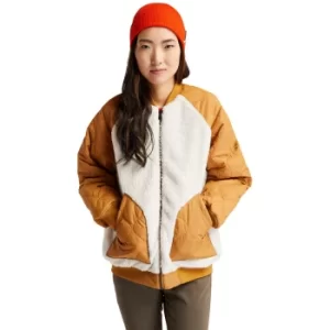 Image of Timberland Reversible Fleece Bomber For Her In Dark Yellow Orange, Size L