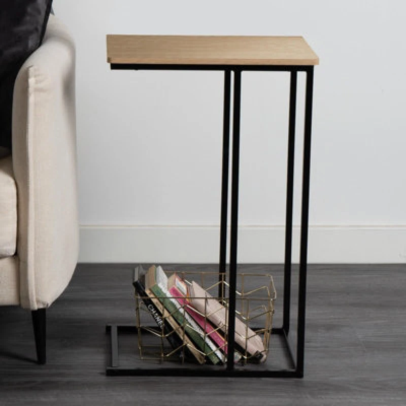 Image of OHS OHS C Shape Table Side End Living Room Furniture Bedside Nightstand in Light Brown Light Brown One Size Unisex 5027434182961