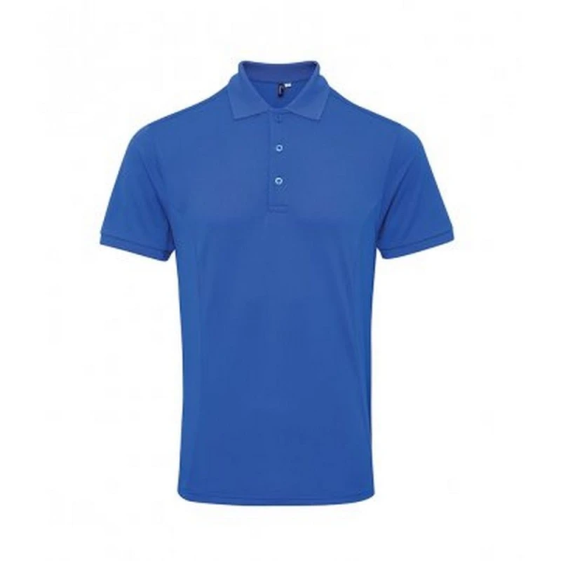 Image of Premier Premier Men Coolchecker Plus Piqu Polo Shirt in Royal Size: Small Royal S Male 5063527592170
