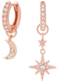 image of Olivia Burton Celestial Moon & North Star Huggie Hoops Rose Jewellery