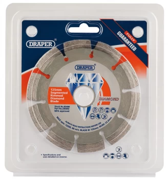 Image of Draper 125 x 22.2mm Segmented Rim Diamond Blade 83496