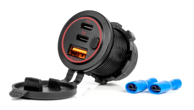 Image of AMiO 04227 Car mobile phone charger with moisture protection, Number of inlets/outlets: 2, Quick Charge 3.0 Car mobile phone charger (100026)
