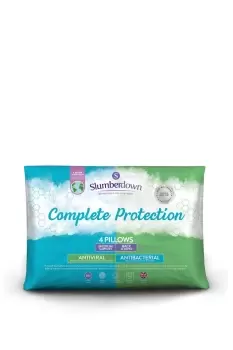 image of 4 Pack Complete Protection Anti Viral Medium Support Pillows