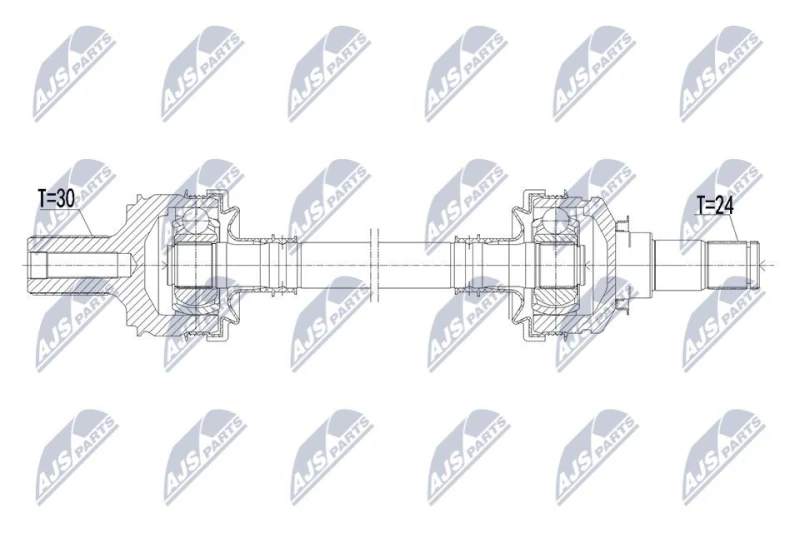 Image of NTY NPW-ME-223 Drive shaft Automatic Transmission, Rear Axle Right Drive Shaft (13)