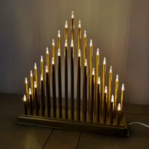 image of 34cm Premier Christmas Candlebridge with 33 LEDs in Gold Mains Operated