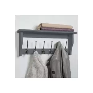 Image of The Studley Company - Linton 6 Hook Hat & Coat Shelf - Dove Grey