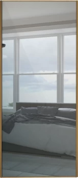 Image of Wickes Sliding Wardrobe Door Oak Frame Mirror - 2220 x 914mm