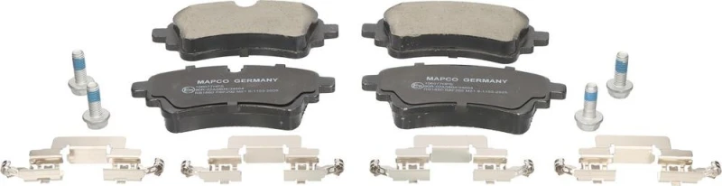 Image of MAPCO 106077HPS Brake pad set Rear Axle, excl. wear warning contact, with accessories, with brake caliper screws Brake Pad Set,disc brake (402)
