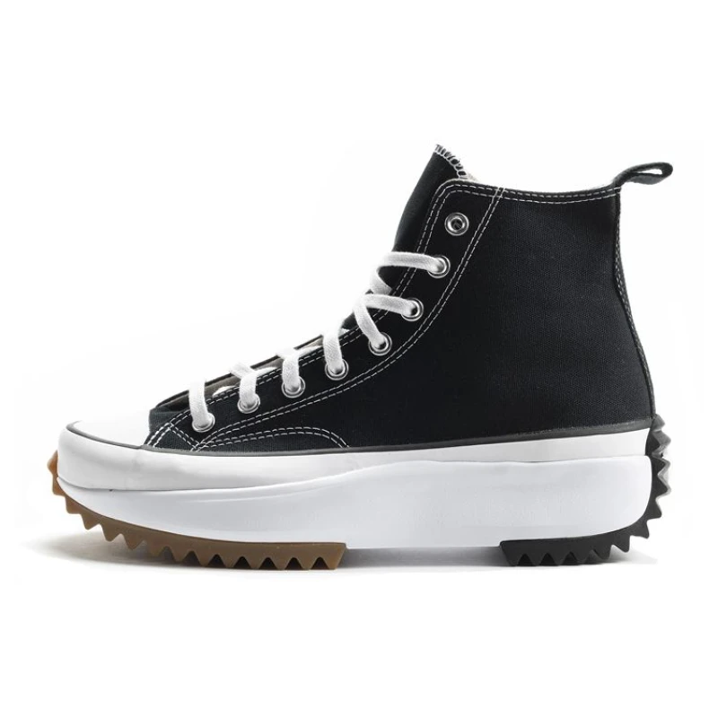 Image of Converse Run Star Hi Black Unisex Sneakers White Gum 166800C 38.5