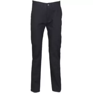 image of Henbury Womens/Ladies 65/35 Flat Fronted Slim Fit Chino Work Trousers (4XL x Long) (Navy) - Navy