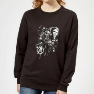 Avengers Endgame Mono Heroes Womens Sweatshirt - Black - S