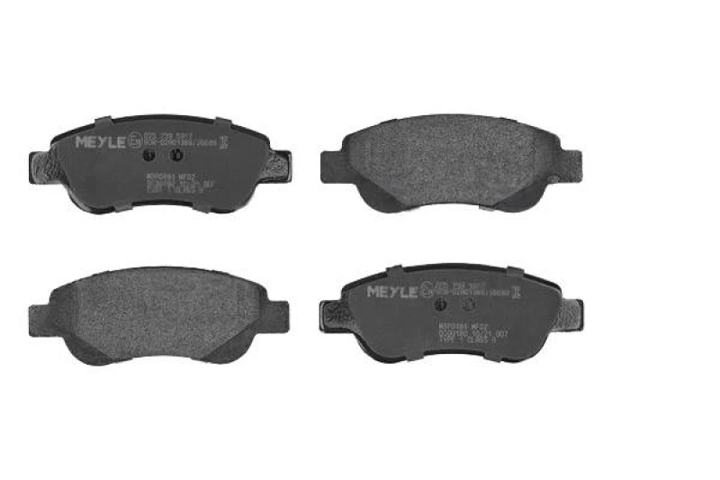 Image of MEYLE 025 239 5917 Brake pad set Front Axle, excl. wear warning contact, Original Quality, with anti-squeak plate Brake Pad Set,disc brake (402)