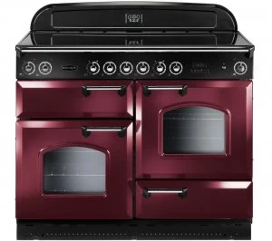 Image of RANGEMASTER Classic 110 Electric Ceramic Range Cooker - Cranberry & Chrome, Cranberry