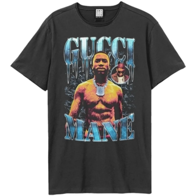 Image of Amplified Amplified Men Drip Gucci Mane T-Shirt in Charcoal Size: X-Small Charcoal XS Male 5063574716383