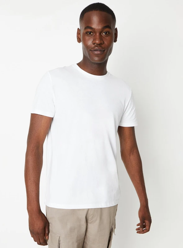 Image of Burton BURTON White Plain Crew Neck T Shirt M