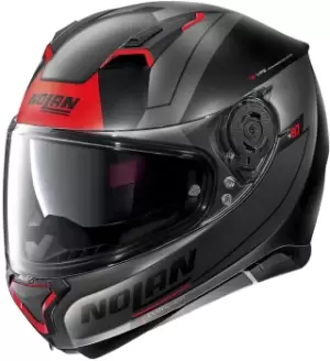 Image of Nolan N87 Skilled N-Com Helmet, black-red, Size L, black-red, Size L