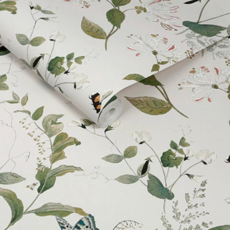 Image of Sophie Allport Wild Floral Langham White Wallpaper