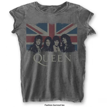 Image of Queen - Vintage Union Jack Womens Medium T-Shirt - Grey