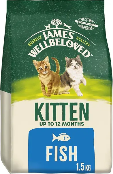 image of James Wellbeloved Ocean White Fish and Rice Kitten Cat Food 1.5kg