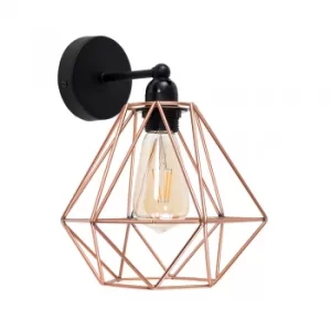 Image of Cambourne Black Steampunk Wall Light with a Gold Copper Shade
