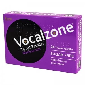 Image of Vocalzone 24 Sugar Free Throat Pastilles - Blackcurrant Flavour