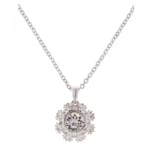 image of Ted Baker Ladies Silver Plated Sirou Crystal Daisy Lace Necklace