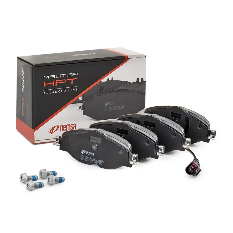 Image of REMSA 1515.01 Brake pad set Front Axle, incl. wear warning contact, with spring, with adhesive film Brake Pad Set,disc brake (402)