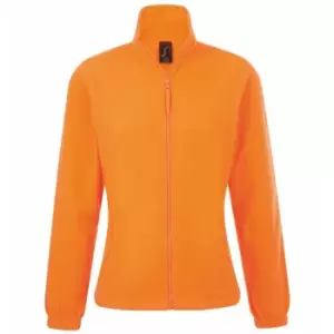 image of SOLS Womens/Ladies North Full Zip Fleece Jacket (M) (Neon Orange)