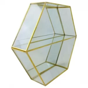 Image of Hexagonal Mirror Shelf Unit 29cm