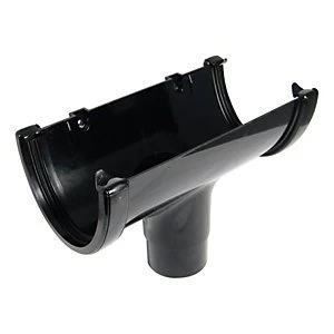 image of FloPlast ROH1B High Capacity Gutter Running Outlet - Black 68mm