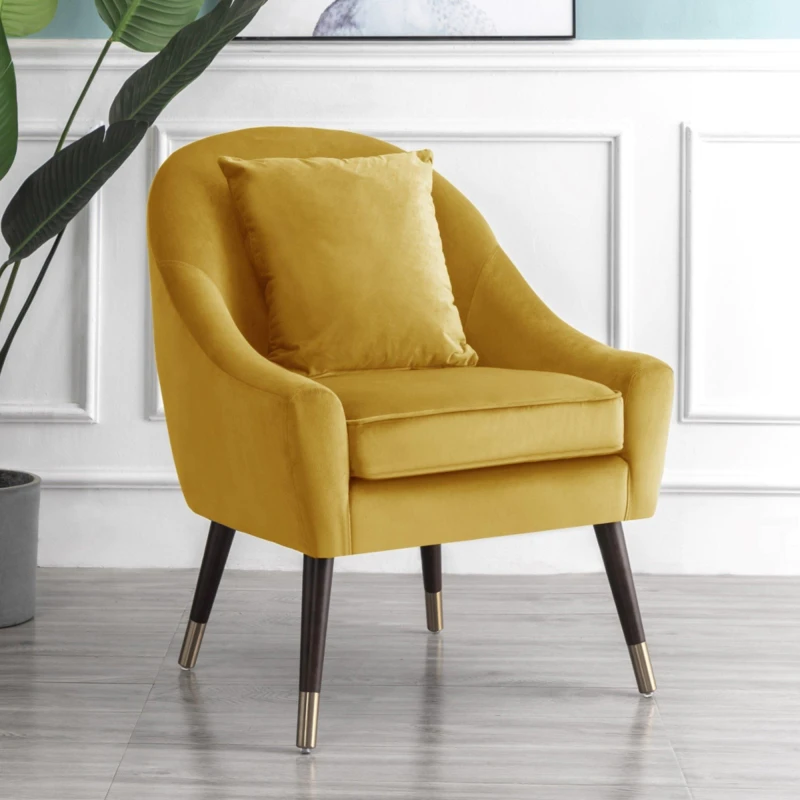 Image of Artemis Home Octavia Accent Chair in Yellow Yellow Unisex