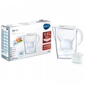 image of BRITA Maxtra+ Marella Cool Water Filter Jug Annual Pack with 12 Cartridges - White