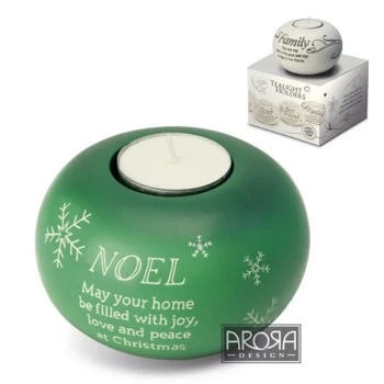 image of Noel - Arora Said with Sentiments Green Tealight Holder