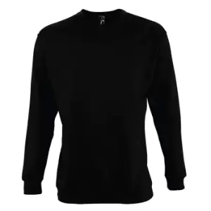 image of SOLS Mens Supreme Plain Cotton Rich Sweatshirt (3XL) (Black)