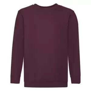 image of Fruit Of The Loom Childrens Unisex Set In Sleeve Sweatshirt (12-13) (Burgundy)