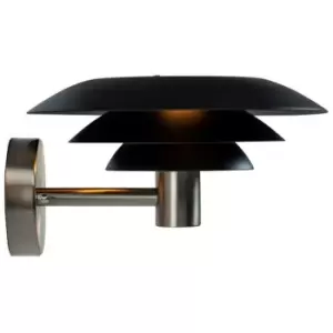 image of Dyberg Larsen Outdoor Dome Wall Lamp Black, Steel 25cm IP44