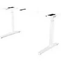 image of Rectangular Sit Stand Desk Frame White Steel T-Foot Legs White Levado 1525.6 x 698.5 x 640-1257mm