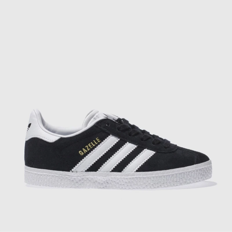 Image of adidas Black & white gazelle Junior trainers Black / white UK 13 (EU 31½)