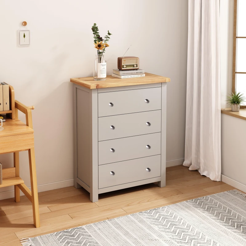 Image of Cabinet Bits Argenta 4 Drawer Chest Of Drawers Chrome Knob