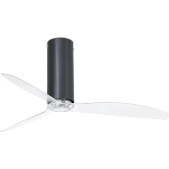 Image of Faro Tube Medium Ceiling Fan with / without Light Clear, Black Gloss