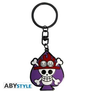 Image of One Piece - Skull Ace Metal Keyring