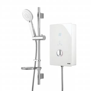 Image of Wickes Hydro LED Lit Touch Control Electric Shower Kit - White/Chrome 8.5kW
