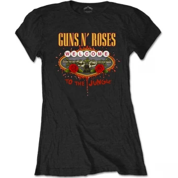 Image of Guns N' Roses - Welcome to the Jungle Womens Large T-Shirt - Black