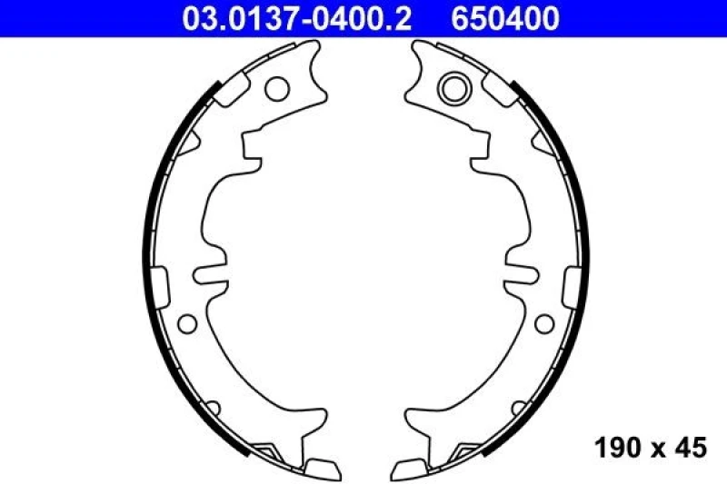 Image of ATE 03.0137-0400.2 Handbrake Shoes Brake Shoe Set,parking brake (1419)
