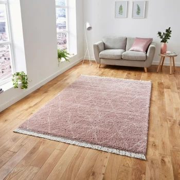 Image of Boho 8280 Rose 160cm x 230cm Rectangle - Pink