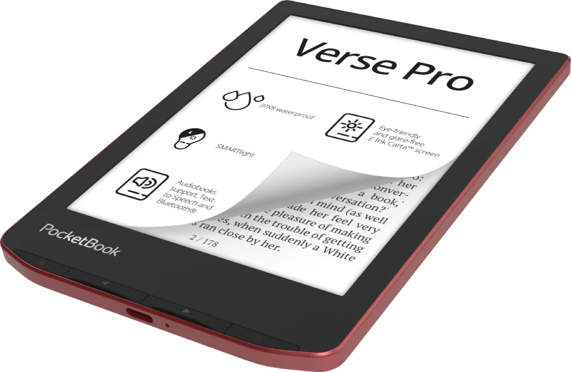 Image of PocketBook Verse Pro e-book reader Touch Screen 16GB WiFi Black. Red