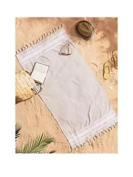 Image of Catherine Lansfield Hammam Beach Towel- Natural