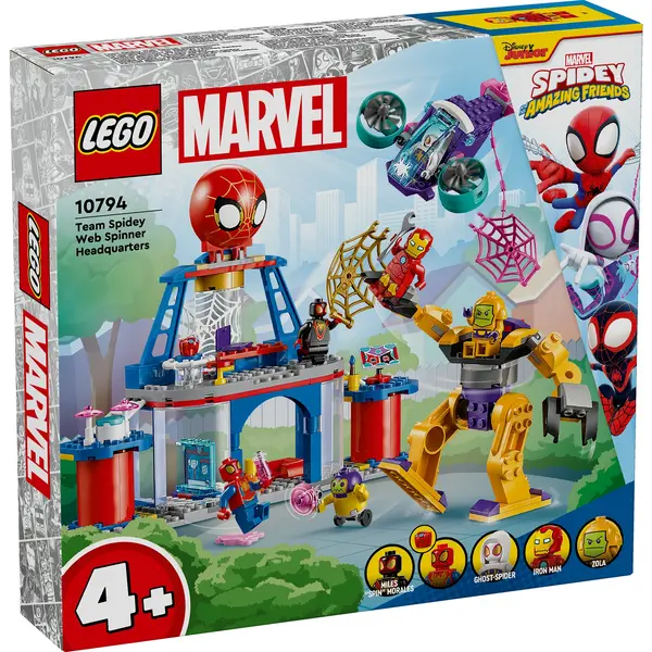 image of LEGO 4+ Team Spidey Web Spinner Headquarters Super Hero Toy Set 10794 Toys - Lego