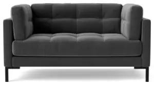 Image of Swoon Landau Velvet Cuddle Chair - Granite Grey